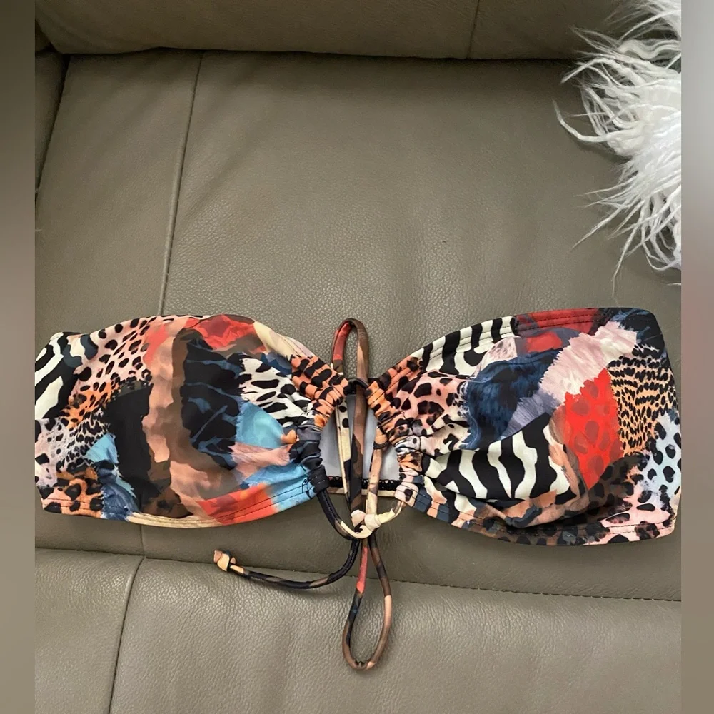 women's sexy bandeau bikini set animal print - Picture 2 of 3